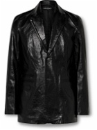 Our Legacy - Opening Slim-Fit Crinkled-Leather Blazer - Black
