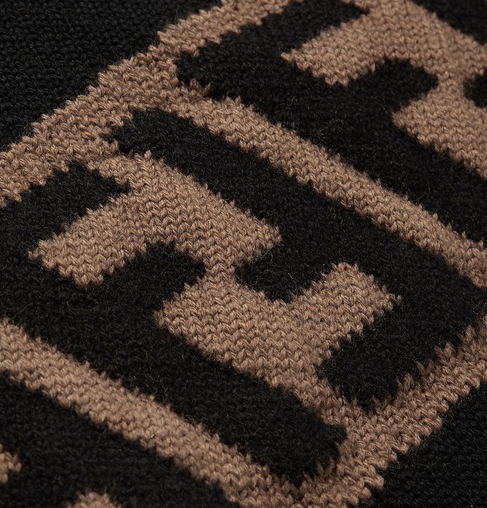 Fendi - Logo-Intarsia Wool Sweater - Men - Black