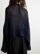 AIREI - Crocheted Alpaca-Blend Sweater - Blue