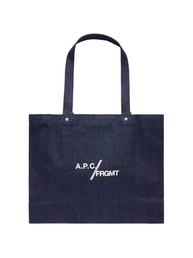 Photo: A.P.C. - Fragment Logo-Print Canvas Tote Bag