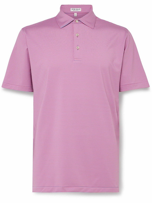 Photo: Peter Millar - Hales Performance Striped Tech-Jersey Golf Polo Shirt - Pink
