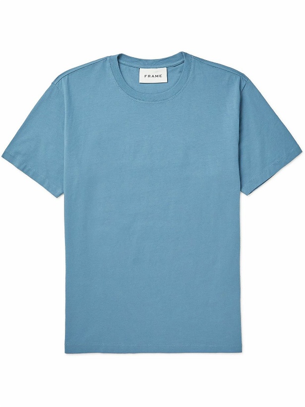 Photo: FRAME - Cotton-Jersey T-Shirt - Blue