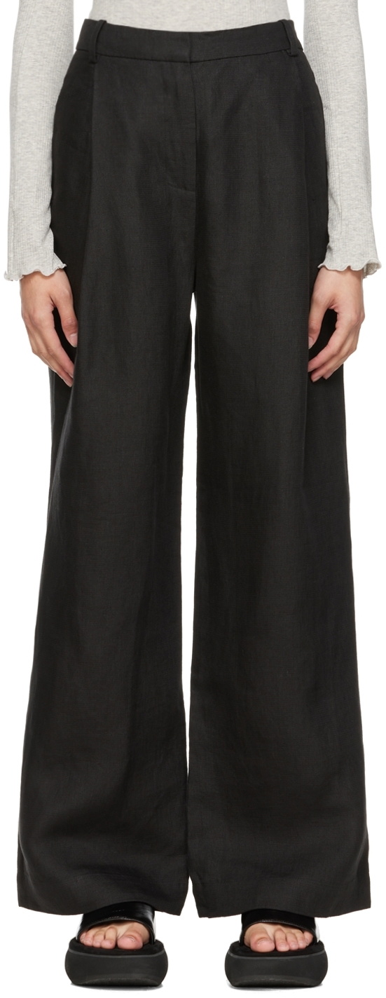 CO Black Pleated Trousers Coach