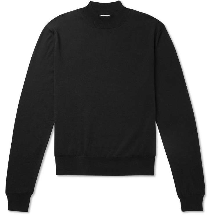 Photo: The Row - Sean Slim-Fit Silk and Cotton-Blend Rollneck Sweater - Black