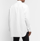 Vetements - Button-Down Collar Logo-Print Cotton-Poplin Shirt - White