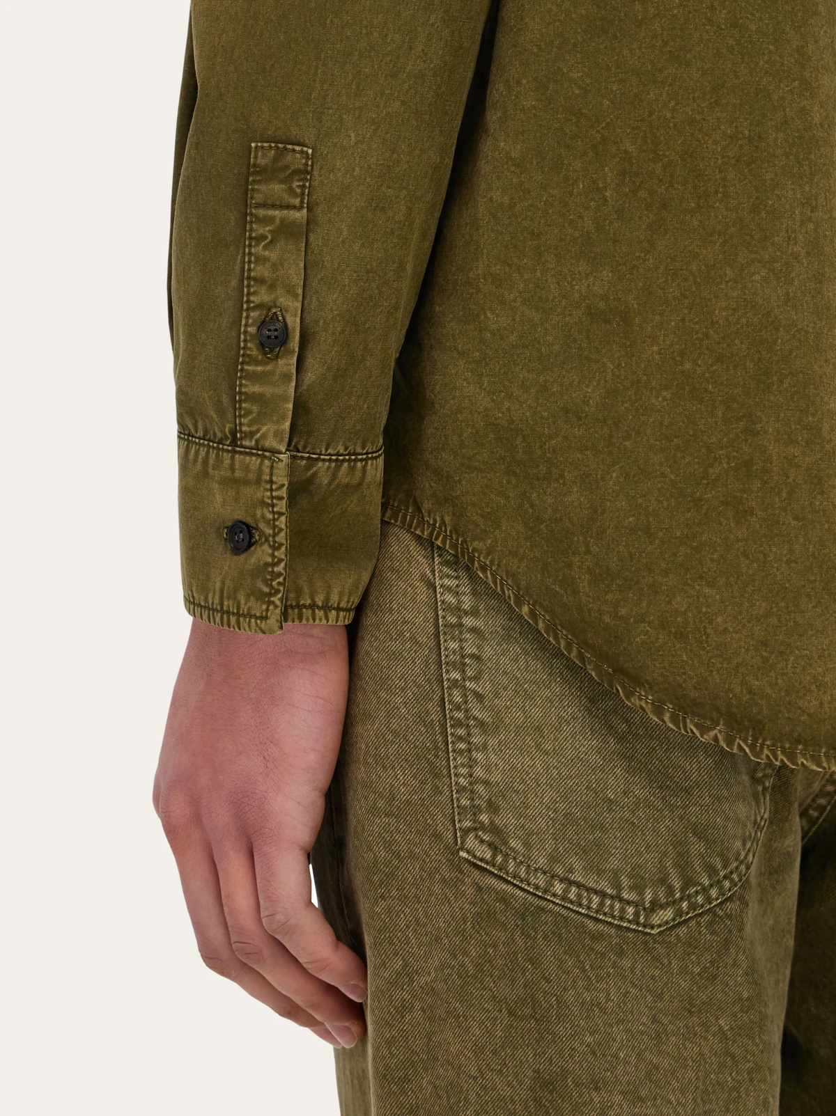 Ferragamo Mens Button down work shirt in Green