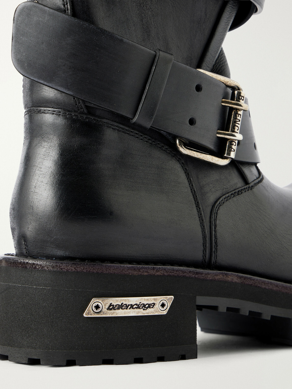Balenciaga - Venom Buckled Leather Boots - Black