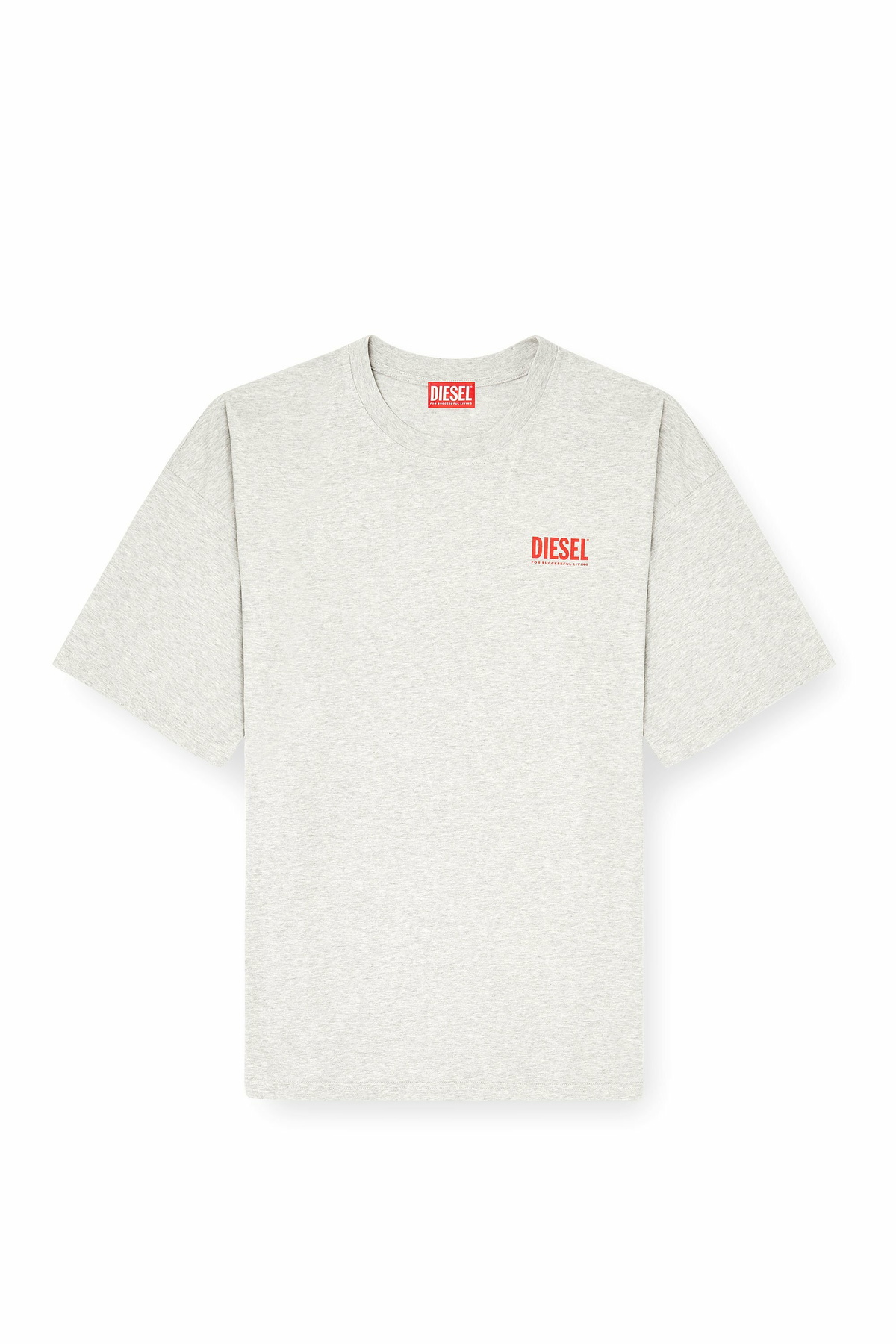 Diesel Cotton T-shirt with Diesel Biscotto print - T-Shirts Mens in Grey