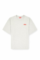 Diesel Cotton T-shirt with Diesel Biscotto print - T-Shirts Mens in Grey