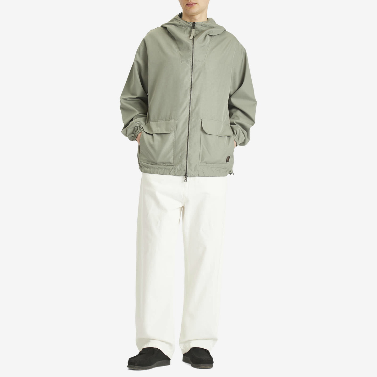 Taion Men's Military Zip Reversible Parka Jacket in Dark Sage Green