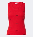 Loewe Logo ribbed-knit cotton-blend tank top