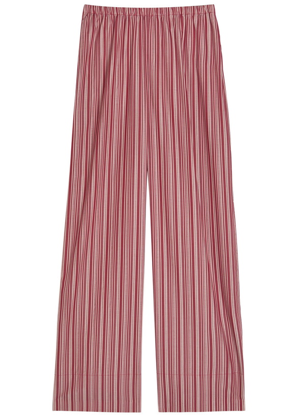 Photo: Faithfull The Brand Tone Striped Straight-leg Cotton Trousers Red
