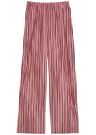 Faithfull The Brand Tone Striped Straight-leg Cotton Trousers Red