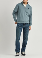 Belstaff Half-zip Logo Cotton Sweatshirt Blue