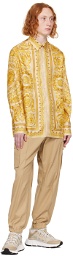 Versace Beige & Yellow Barocco Shirt