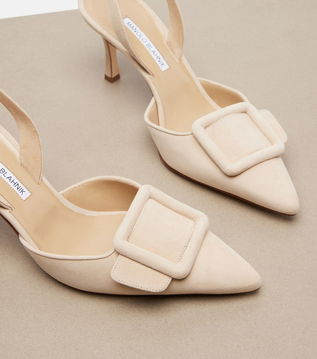 Manolo Blahnik Maysli suede slingback pumps