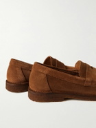 Drake's - Suede Penny Loafers - Brown