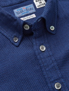 BLUE BLUE JAPAN - Yabane Button-Down Collar Cotton-Jacquard Shirt - Blue - S
