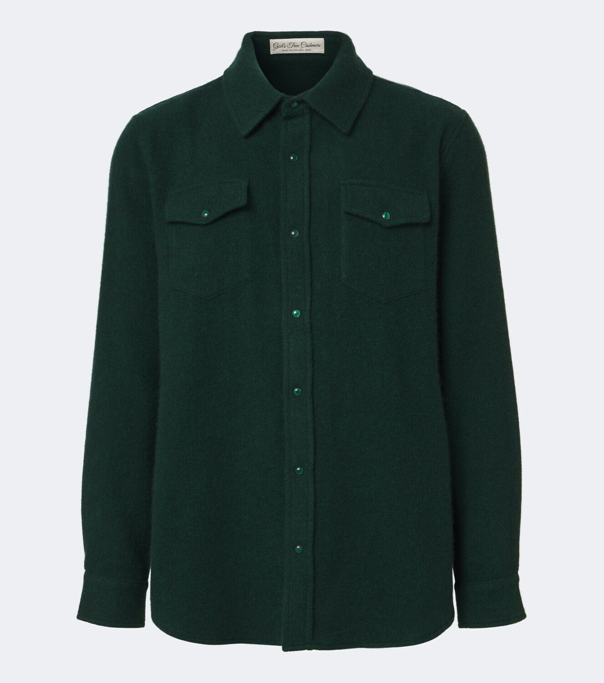 God's True Cashmere Cashmere shirt with malachite