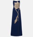 Costarellos Fara crystal-embellished crêpe gown