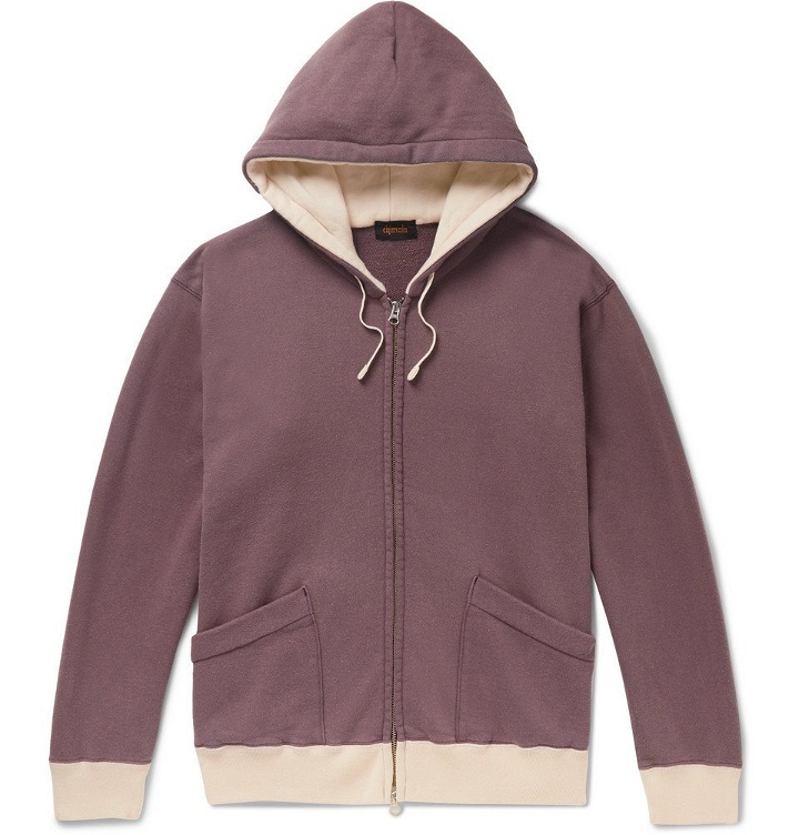 Photo: Chimala - Contrast-Trimmed Loopback Cotton-Jersey Hoodie - Men - Grape