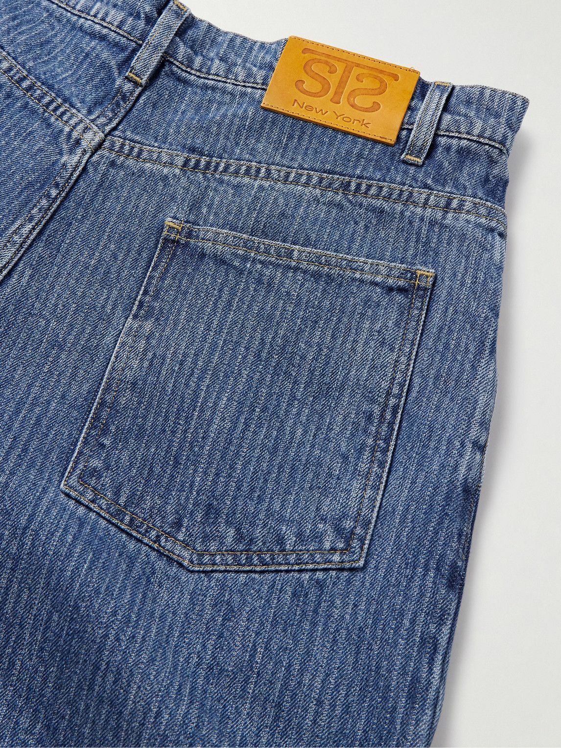 Small Talk - Straight-Leg Striped Jeans - Blue