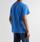 Pasadena Leisure Club - Synth Printed Pigment-Dyed Enyzme-Washed Combed Cotton-Jersey T-Shirt - Blue