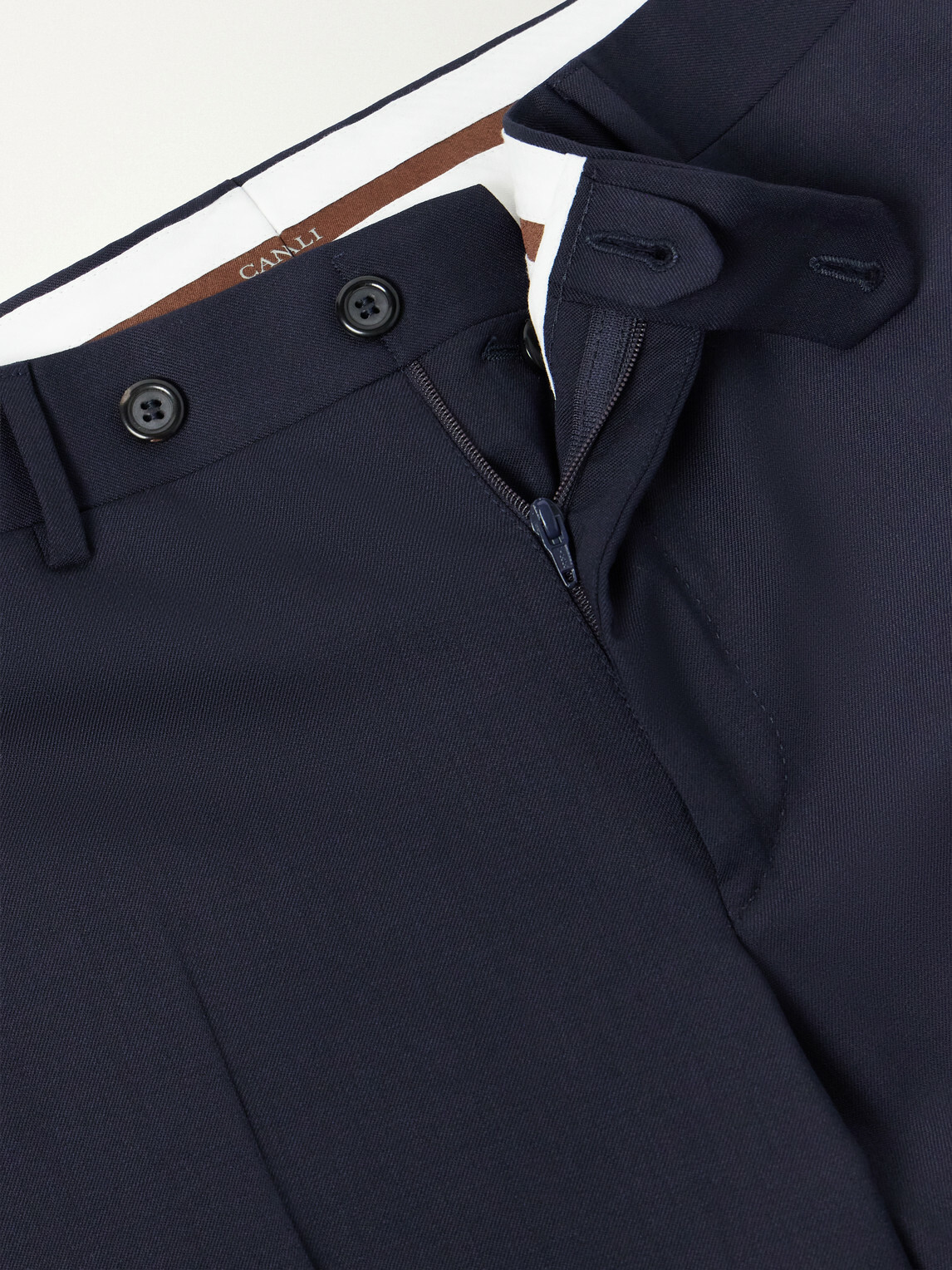 Canali - Straight-Leg Wool-Blend Twill Trousers - Blue