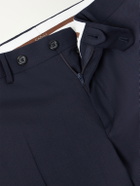 Canali - Straight-Leg Wool-Blend Twill Trousers - Blue