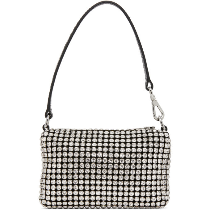 Alexander Wang Black and White Mini Rhinestone Wangloc Bag