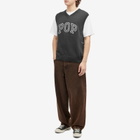 Pop Trading Company Men's Arch Logo Knit Vest in Anthracite
