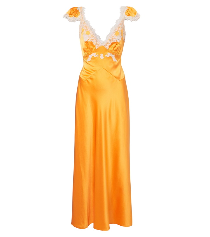 Photo: Dôen Fiona lace-trimmed silk satin maxi dress