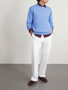 Polo Ralph Lauren - Logo-Embroidered Cotton-Blend Jersey Sweatshirt - Blue