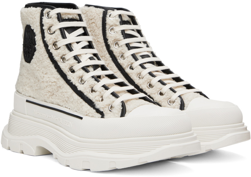 Alexander McQUEEN★Shearling Tread Slick Sneakers 7273798919 Alexander McQueen Off-White Shearling Tread Slick Sneaker