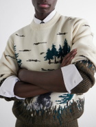 Junya Watanabe - Intarsia-Knit Wool Sweater - Neutrals