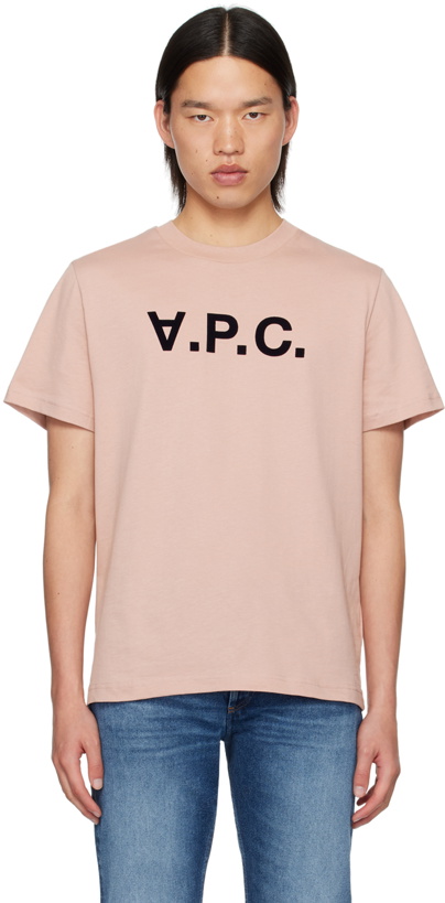 Photo: A.P.C. Pink Standard Grand 'V.P.C.' T-Shirt