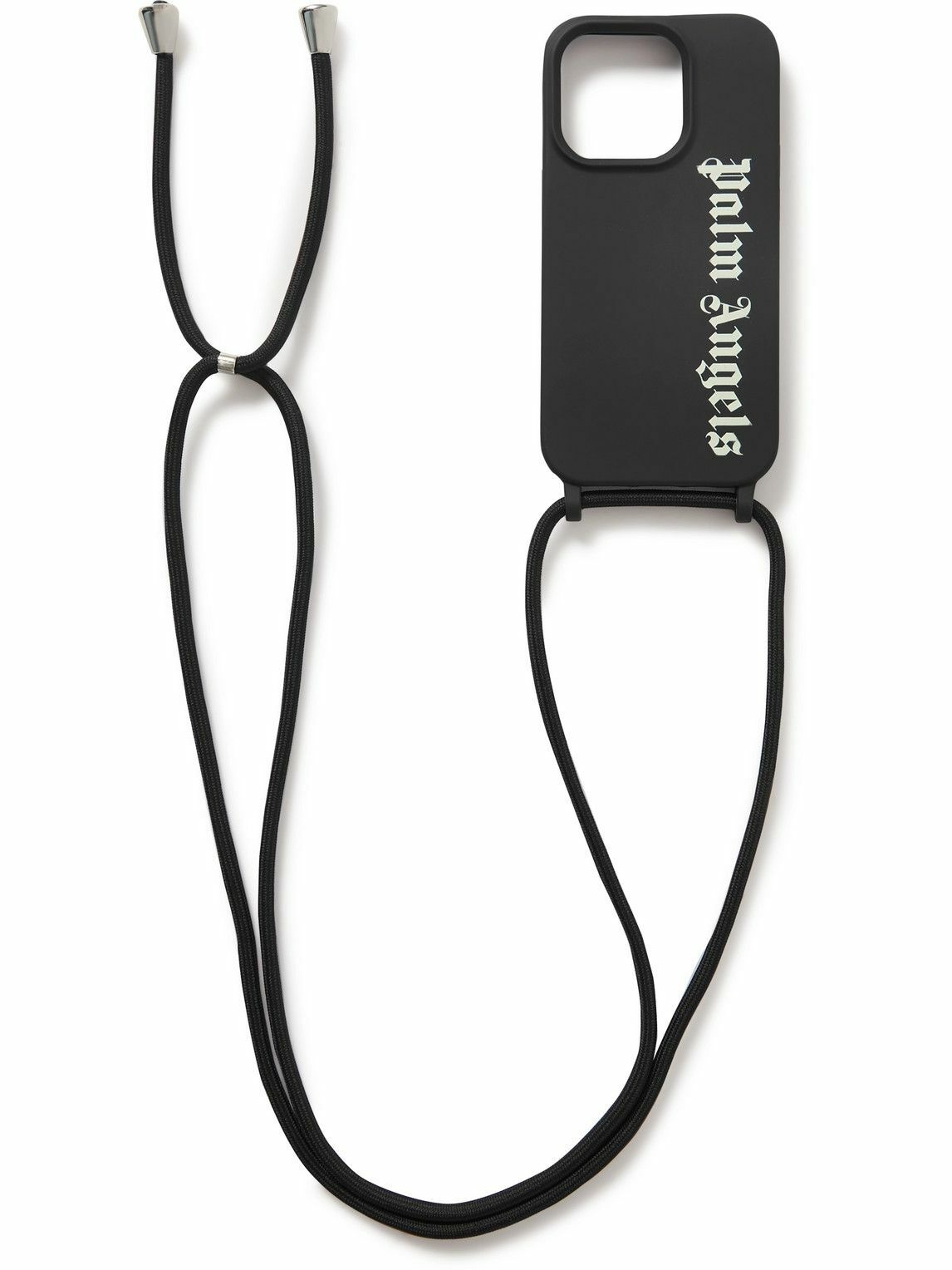 Photo: Palm Angels - Logo-Print Silicone iPhone 14 Pro Phone Case with Lanyard