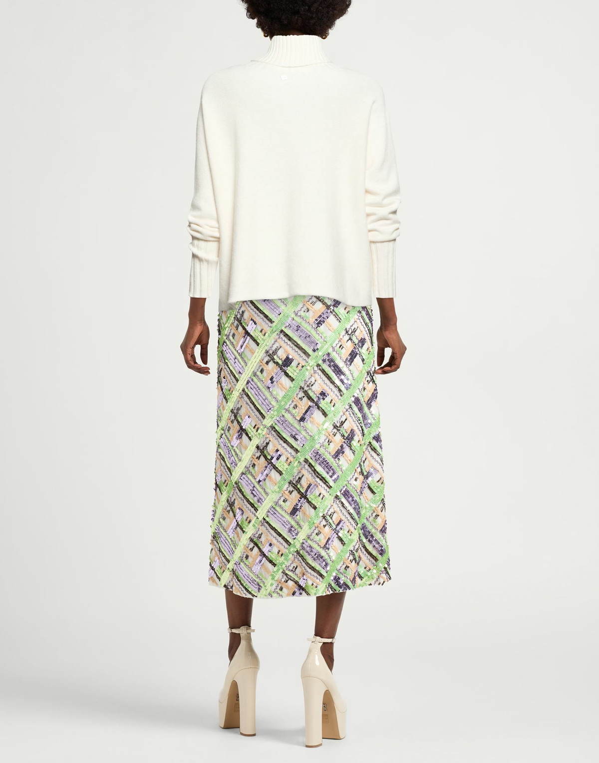 Manila Grace Womens Turtleneck in Off white
