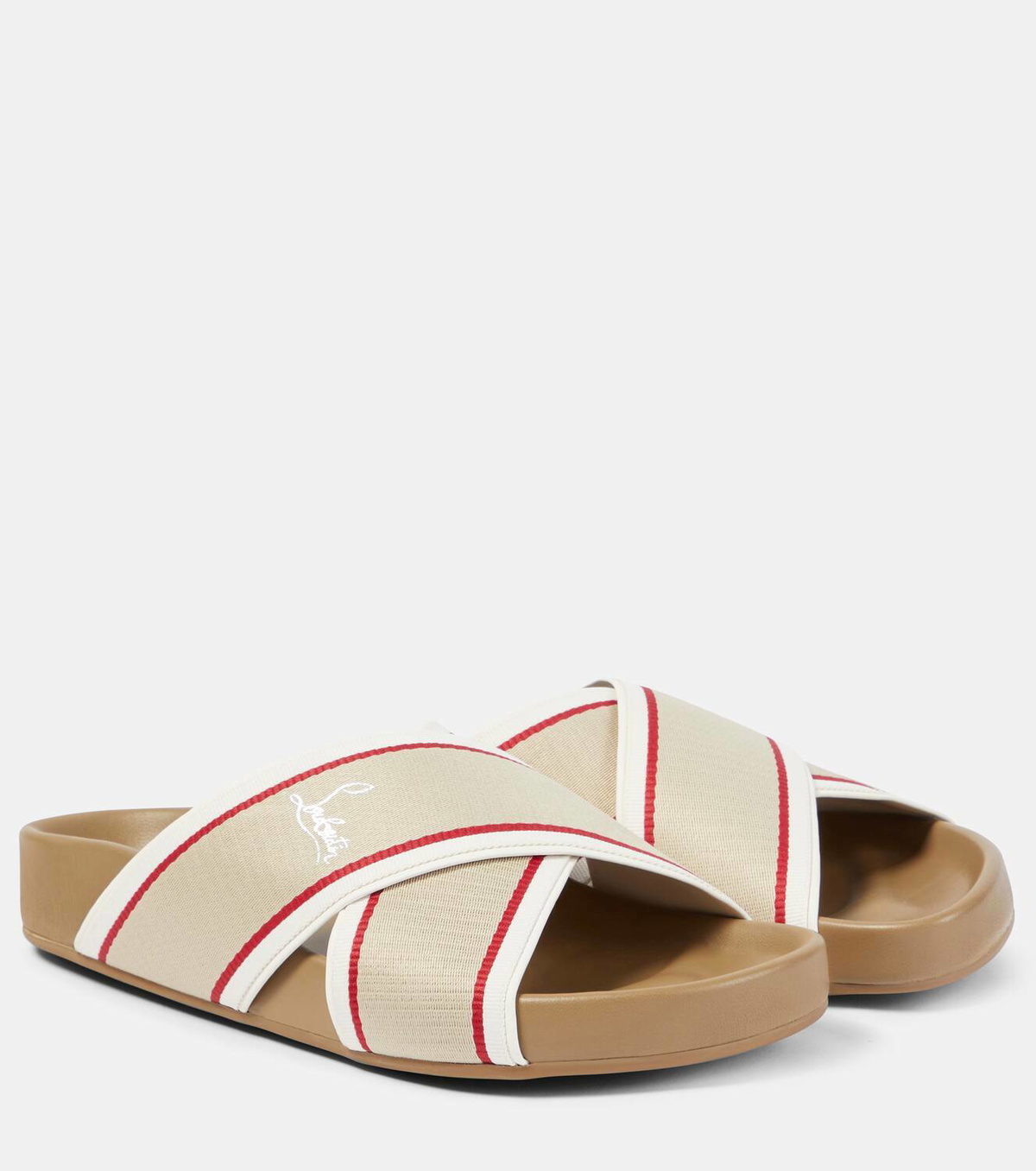 【関税込】◆Christian Louboutin◆Bizzu ロゴパッチサンダル Christian Louboutin Slides Size 39 EU
