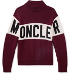 Moncler - Logo-Intarsia Virgin Wool Sweater - Burgundy