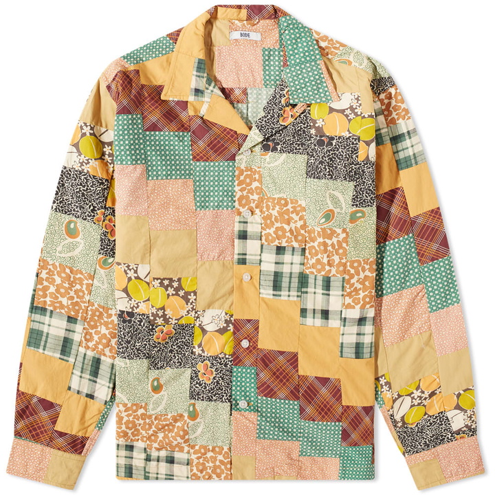 Photo: Bode Men's Diagonal Square Patchwork Overshirt in Multi