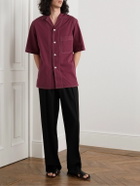 Sebline - Camp-Collar Cotton-Poplin Shirt - Red