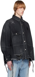 JieDa Black Oversized Denim Shirt