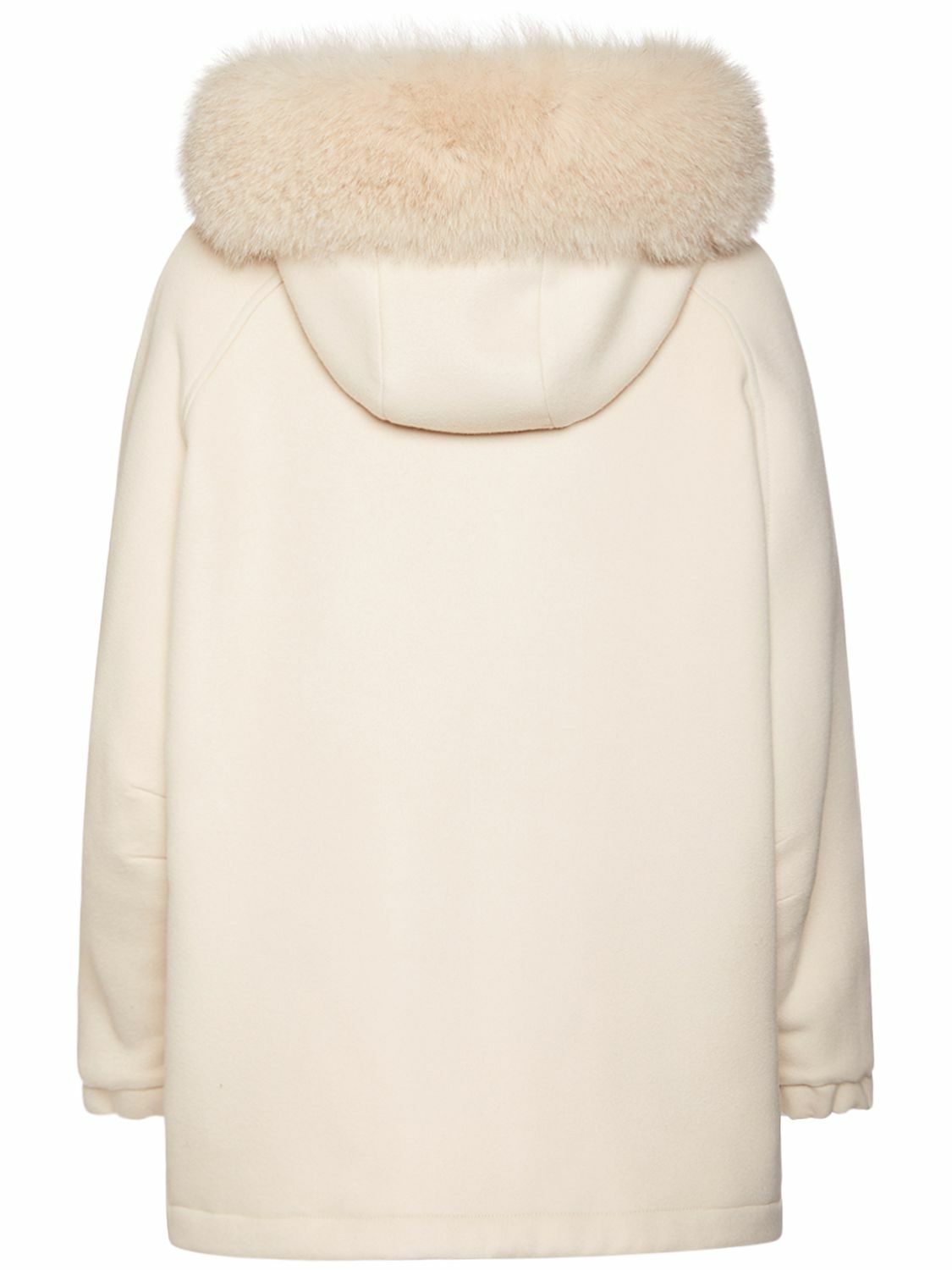 BLANCHA Oversize Padded Wool Parka with Fur Trim