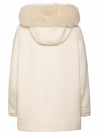 BLANCHA Oversize Padded Wool Parka with Fur Trim