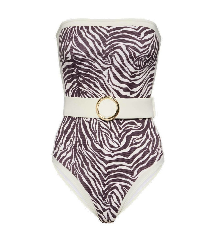 Photo: Alexandra Miro Whitney zebra-print swimsuit