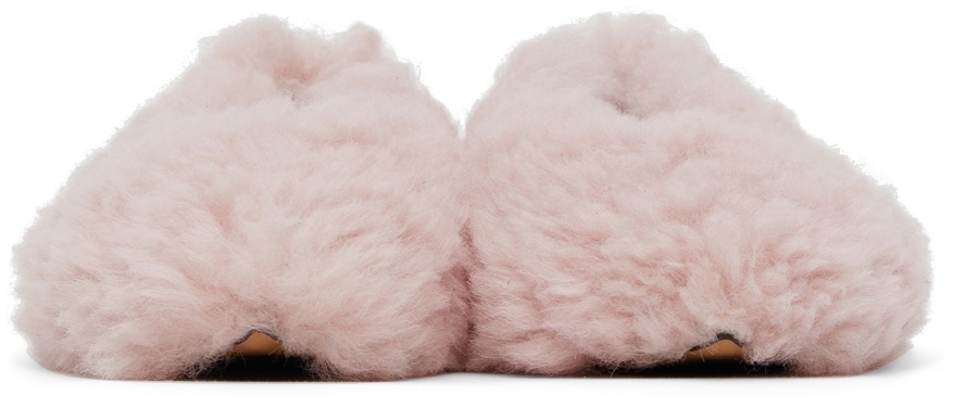 Marni Pink Shearling Ballerina Flats