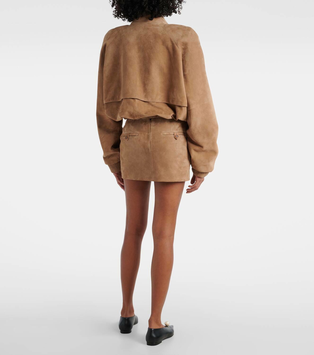 Magda Butrym Cropped suede bomber jacket
