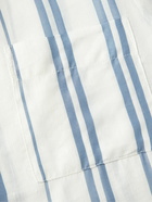 Onia - Air Convertible-Collar Striped Woven Shirt - White