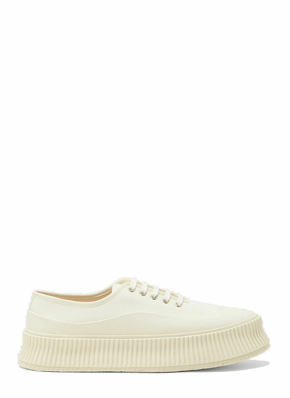 Photo: Ribbed-Sole Canvas Sneakers in Beige